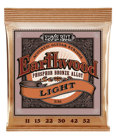 Ernie Ball Encordadura Earthwood Ligth Phosphor Bronze 2148, Guitarra Acústica, 11-52