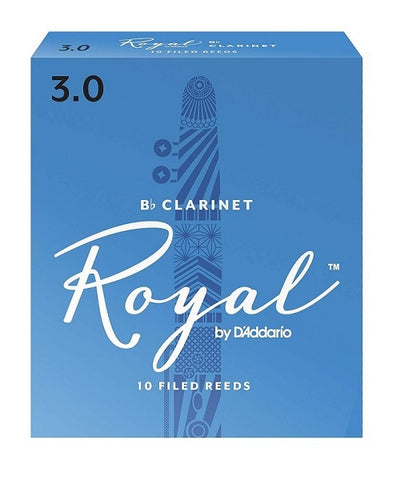 D'Addario Woodwinds (Rico) Cañas Royal para Clarinete Si Bemol 3, RCB1030(10), Caja con 10 Pzas