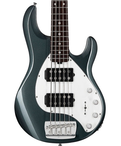 "Exclusiva en Repertorio Wagner Online" Sterling by Music Man Bajo Eléctrico 5 Cuerdas Gris Metálico ST-RAY35HH-CFR-R2, StingRay 5 HH