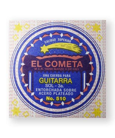 El Cometa Cuerda 510(12) para Guitarra Acústica, 3ra, Acero con Borla