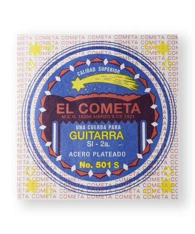 El Cometa Cuerda 501S(12) para Guitarra Acústica, 2da, Acero Sin Borla
