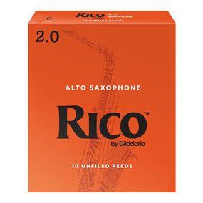 D'Addario (Rico) Cañas para Saxofón Alto 2, RJA1020(10), Caja con 10 Pzas