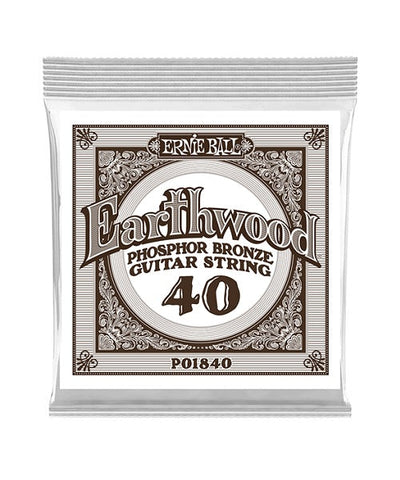 Ernie Ball Cuerda "Earthwood Phosphor Bronze" 1840(6) para Guitarra Acústica, Calibre 0.040, Phosphor Bronze