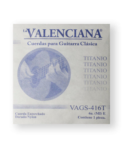 La Valenciana Cuerda "Titanio" 416T(12) para Guitarra Clásica, 6A, Nylon