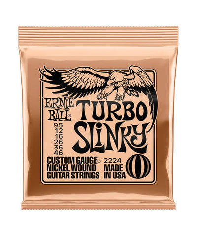 Ernie Ball Encordadura "Turbo Slinky" 2224, Guitarra Eléctrica, Nickel Wound 9.5-46