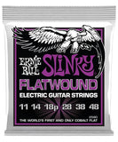 Ernie Ball Encordadura "Power Slinky Flatwound" 2590 Cobalto Guitarra Eléctrica, 0.011-0.048