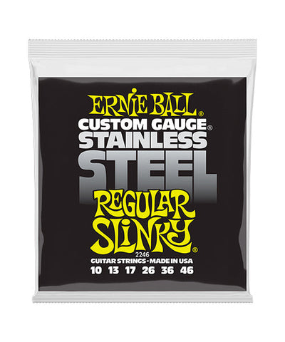Ernie Ball Encordadura "Regular Slinky Acero Inoxidable" 2246, Guitarra Eléctrica 10-46
