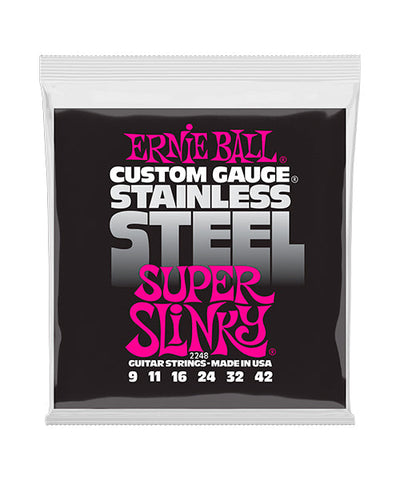 Ernie Ball Encordadura "Super Slinky" Acero Inoxidable" 2248, Guitarra Eléctrica 9-42