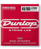 Dunlop Encordadura para Bajo Eléctrico "Dual Dynamic Layered Twin Alloy Hybrid" DBHYN45105-CV Nickel, 0.045-0.105