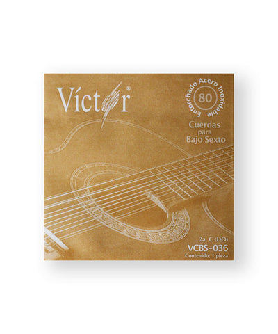 Víctor Cuerda 82 (10) para Bajo Sexto, 2A, Entorchada Acero Inoxidable, 10pzas