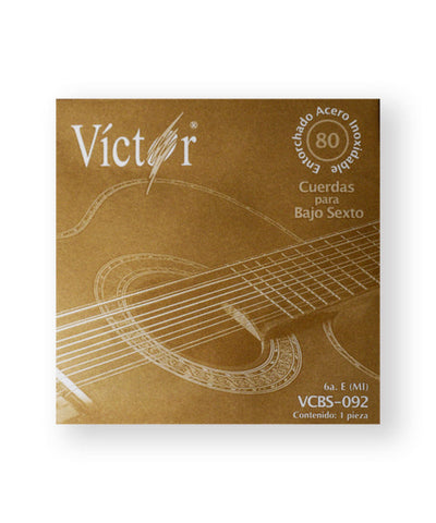 Víctor Cuerda 86(10) para Bajo Sexto, 6A, Entorchada Acero Inoxidable, 10pzas