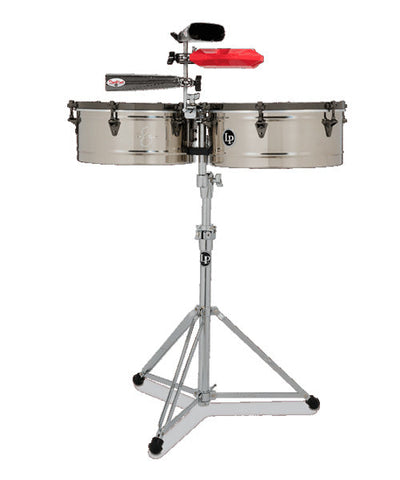 Latin Percussion Timbales 14" y 15" LP1415-EC con Atril Cromado E-Class