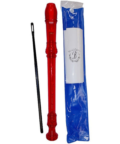 Blessing Flauta Dulce Soprano QM8ARD Plástico Rojo Transparente con Funda