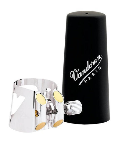 Vandoren Abrazadera y Tapaboquilla "Optimum" Plateada LC01P para Clarinete Sib Bemol