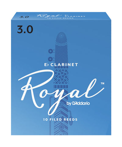 D'Addario Woodwinds (Rico) Cañas Royal para Clarinete Si Bemol 3, RCB1030(10), Caja con 10 Pzas