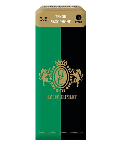 D'Addario Woodwinds (Rico) Cañas Grand Concert Select para Saxofón Tenor 3 1/2, RGC05TSX350(5), Caja con 5 Pzas