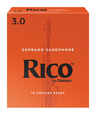 D'Addario Woodwinds (Rico) Cañas Para Saxofón Soprano 3, RIA1030(10), Caja Con 10 Pzas