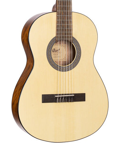 Cort Guitarra Acústica Natural Mate AC70 OP con Funda, Serie Classic 3/4