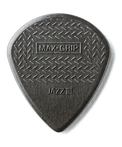 Dunlop Púas Max Grip Jazz III 471R3C(24) 1.38mm, Gris con 10 piezas