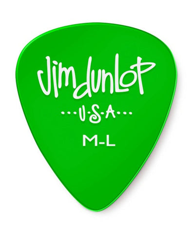Dunlop Púas Gels Green Medium Light 486B ML(36), Verde con 10 piezas