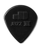 Dunlop Púas Jazz III Nylon 47R3S(24) 1.38mm, Negro con 10 piezas