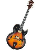 "Exclusiva en Repertorio Wagner Online" Ibanez Guitarra Eléctrica Amarillo Antiguo/Sombreado Negro LGB30-VYS con Estuche, George Benson