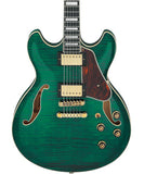 Ibanez Guitarra Eléctrica Verde Transparente AS93FM-TMG, Artcore Expressionist
