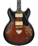 "Exclusiva en Repertorio Wagner Online" Ibanez Guitarra Eléctrica Café/Sombreado Negro AS93QMSP-DBS, Artcore Expressionist