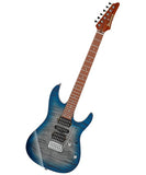 "Exclusiva en Repertorio Wagner Online" Ibanez Guitarra Eléctrica Entintado Gris/Sombreado Azul AZ2407F-SDE con Estuche, Serie Azes Prestige