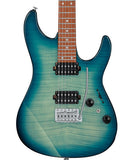 Ibanez Guitarra Eléctrica Turquesa Transparente/Sombreado Turquesa AZ24S1F-TXB, Serie AZ Standard
