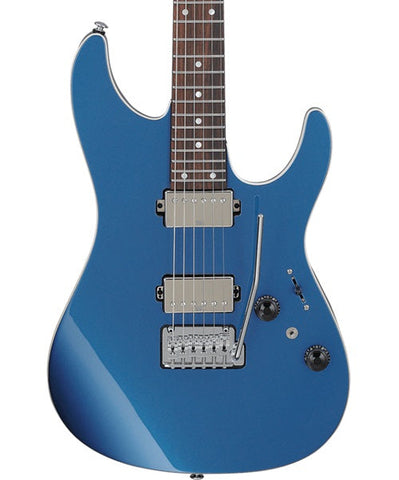 Ibanez Guitarra Eléctrica Azul Metálico AZ42P1-PBE con Funda, Serie AZ Premium