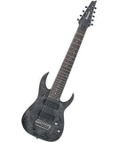 “Exclusiva en Repertorio Wagner Online” Ibanez Guitarra Eléctrica 9 Cuerdas Gris Transparente Mate RG9PB-TGF, Serie RG Axe Design Lab