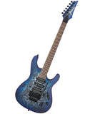 Ibanez Guitarra Eléctrica S770-CZM Gris Texturizado/Sombreado Azul, Serie S