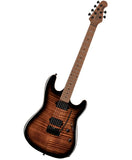 "Exclusiva en Repertorio Wagner Online" Sterling by Music Man Guitarra Eléctrica ST-SABRE-CBB-M2-WB Entintado Café/Sombreado Negro con Funda, Sabre