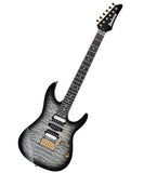 Ibanez Guitarra Eléctrica Negro Sombreado AZ47P1QM-BIB con Funda, AZ Premium