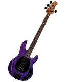"Exclusiva en Repertorio Wagner Online" Sterling by Music Man Bajo Eléctrico Morado Brillante con Funda RAY34-PSK-R2, StingRay