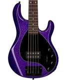 "Exclusiva en Repertorio Wagner Online" Sterling by Music Man Bajo Eléctrico Morado Brillante de 5 Cuerdas con Funda RAY35-PSK-R2, StingRay