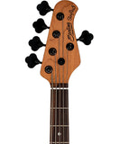 "Exclusiva en Repertorio Wagner Online" Sterling by Music Man Bajo Eléctrico Morado Brillante de 5 Cuerdas con Funda RAY35-PSK-R2, StingRay
