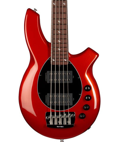 “Exclusiva en Repertorio Wagner Online” Music Man Bajo Eléctrico 5 Cuerdas Anaranjado Metálico con Estuche 162-HFL-21-01-MB-CR, Bongo 5 HH