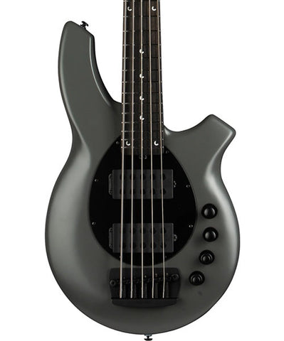 “Exclusiva en Repertorio Wagner Online” Music Man Bajo Eléctrico 5 Cuerdas Gris Mate con Estuche 162-TGY-62-P2-MB-BM, Bongo 5 HH