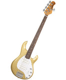 “Exclusiva en Repertorio Wagner Online” Music Man Bajo Eléctrico 5 Cuerdas Dorado Brillante con Estuche 208-DG-20-WP-MB-CR, StingRay 5 Special HH
