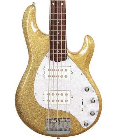 “Exclusiva en Repertorio Wagner Online” Music Man Bajo Eléctrico 5 Cuerdas Dorado Brillante con Estuche 208-DG-20-WP-MB-CR, StingRay 5 Special HH