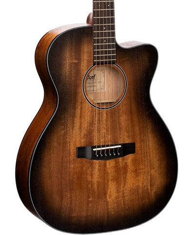 Cort Guitarra Electroacústica Caoba Mate/Sombreado Negro CORE-OC AMH OPBB con Funda, Serie Core OC