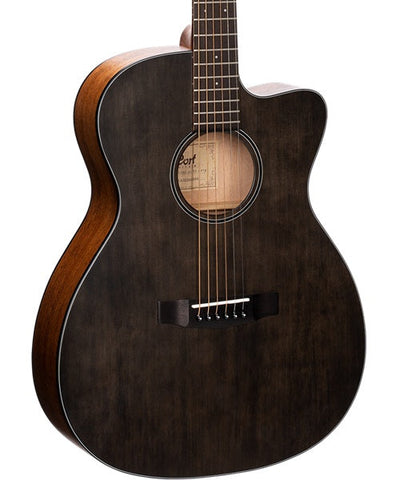 Cort Guitarra Electroacústica Pino Entintado Negro CORE-OC SP OPTB con Funda, Serie Core OC