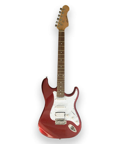 Caraya Guitarra Eléctrica Roja E-211 RD Brillante con Funda y Tahalí