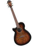 Ibanez Guitarra Electroacústica Arce Café Transparente/Sombreado Café/Negro AEG70L-TIH Zurda, Serie AEG