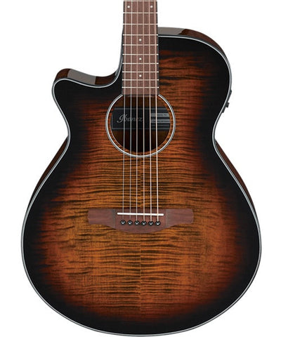 Ibanez Guitarra Electroacústica Arce Café Transparente/Sombreado Café/Negro AEG70L-TIH Zurda, Serie AEG