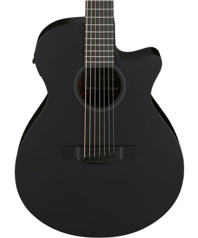 Ibanez Guitarra Electroacústica 7 Cuerdas Picea Negro Mate AEG721-BOT, Serie AEG