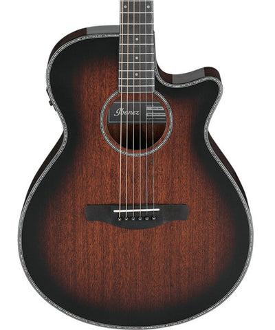 Ibanez Guitarra Electroacústica Sapele Caoba/Sombreado Negro AEG74-MHS, Serie AEG