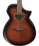 Ibanez Guitarra Electroacústica Picea Ámbar/Sombreado Negro AEWC400-AMS, Serie AEWC